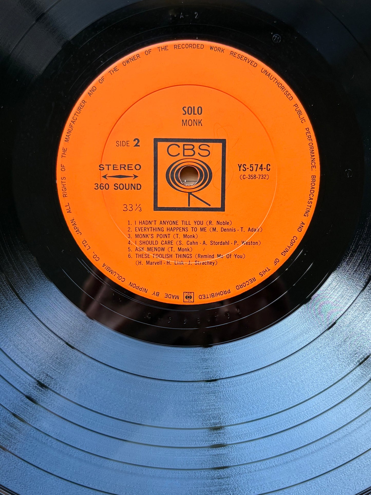 THELONIOUS MONK "Solo Monk" 1966 Japan 1st ORIG. Press NM