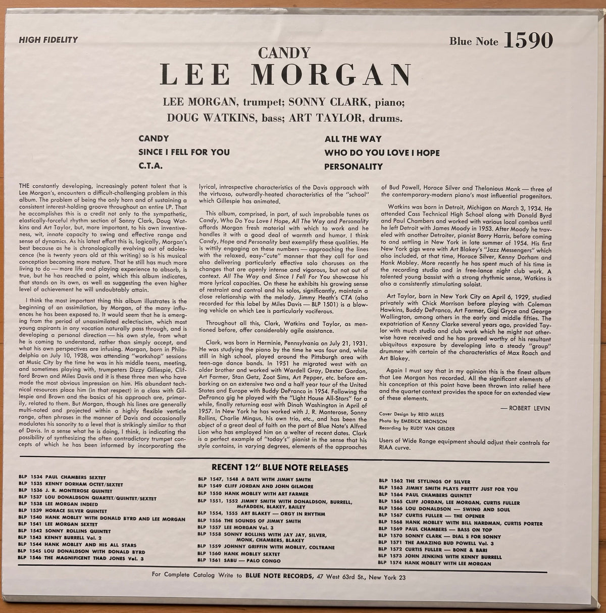 LEE MORGAN - Candy - Blue Note MONO Japan PREMIUM Press w/ OBI MINT