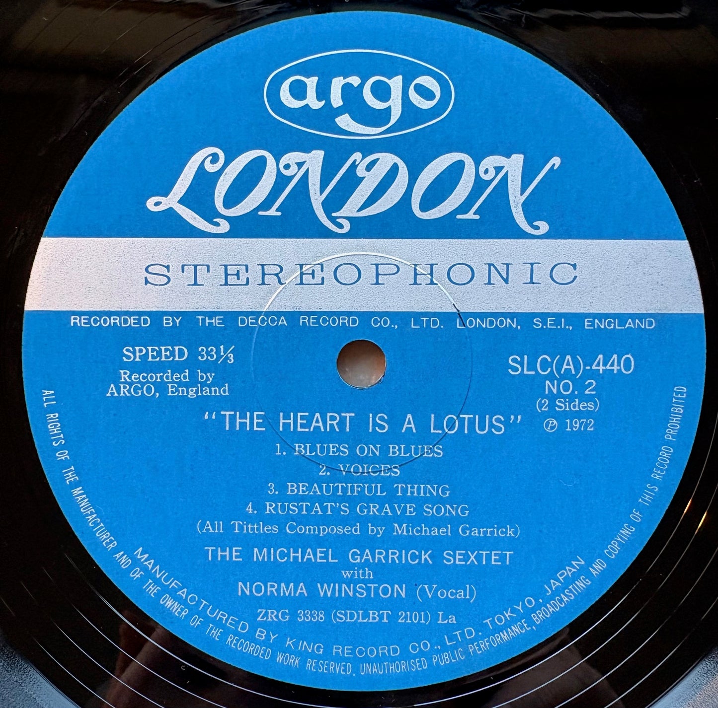 THE MICHAEL GARRICK SEXTET With NORMA WINSTON: "The Heart Is A Lotus"