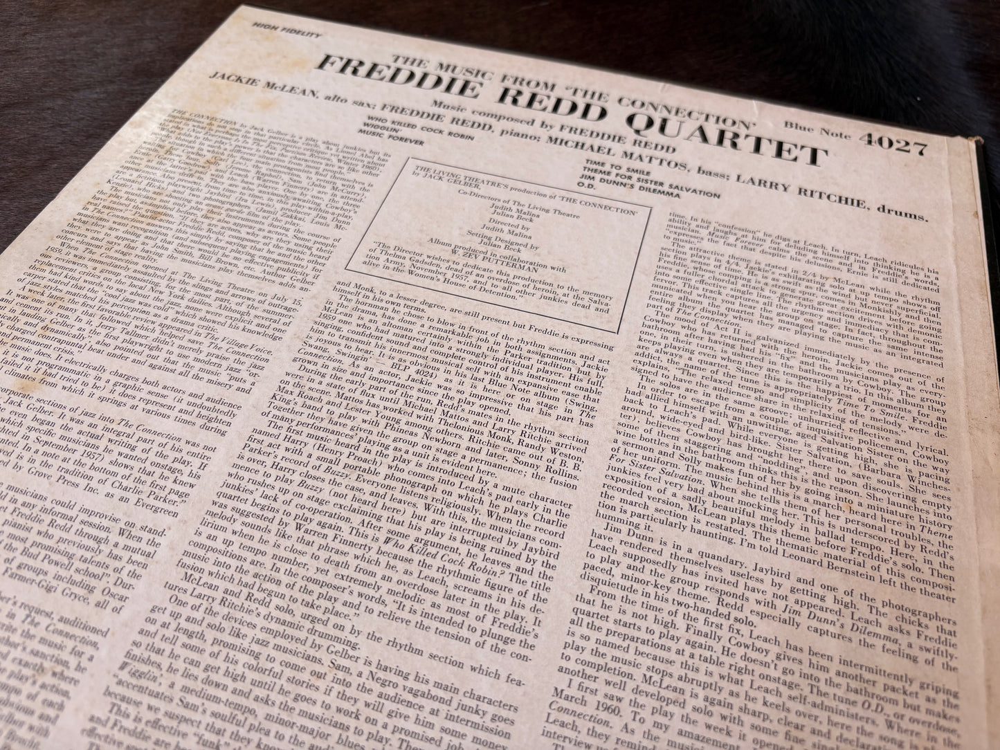 FREDDIE REDD QUARTET With JACKIE McLEAN: "The Music From The Connection" Blue Note - BLP4027