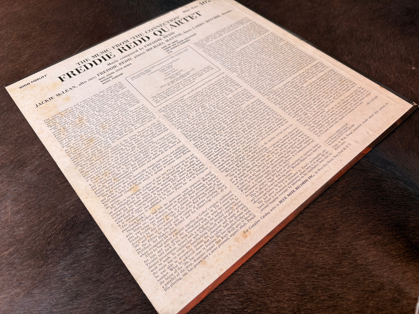 FREDDIE REDD QUARTET With JACKIE McLEAN: "The Music From The Connection" Blue Note - BLP4027