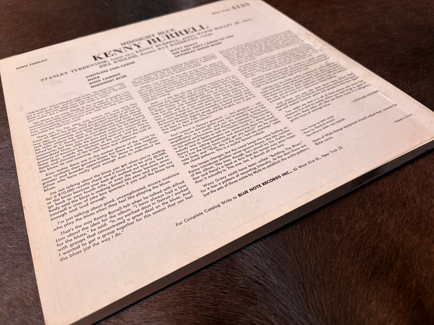 KENNY BURRELL: "Midnight Blue" (Blue Note - BLP4123)