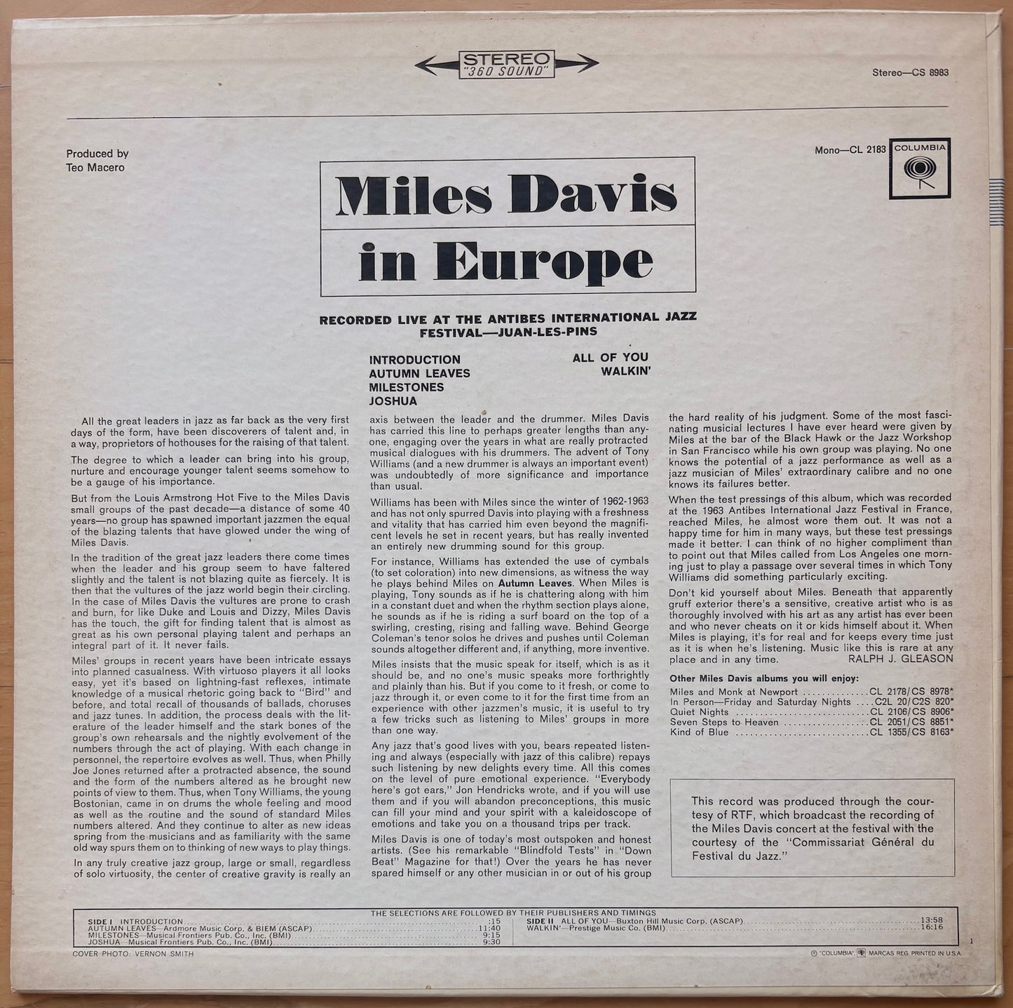 MILES DAVIS - In Europe - US Columbia STEREO Original BAGGY SEALED