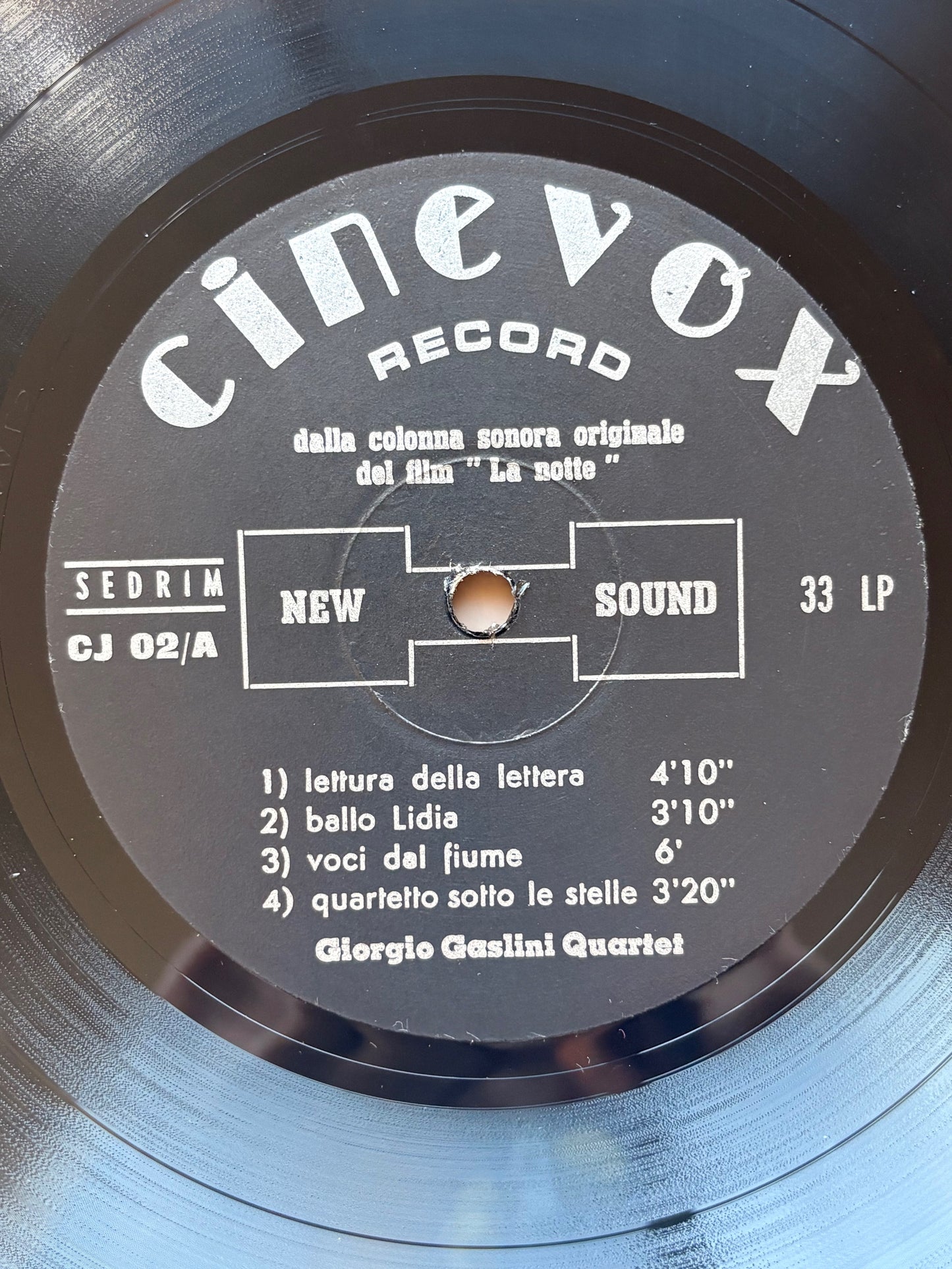 GIORGIO GASLINI QUARTET - "New Jazz Sound - La Notte" Italia 1967 Cinevox Original