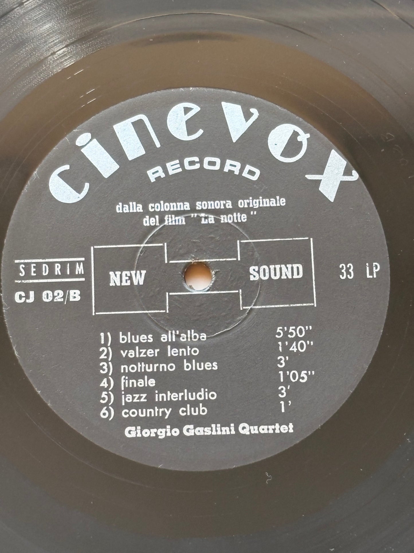 GIORGIO GASLINI QUARTET - "New Jazz Sound - La Notte" Italia 1967 Cinevox Original