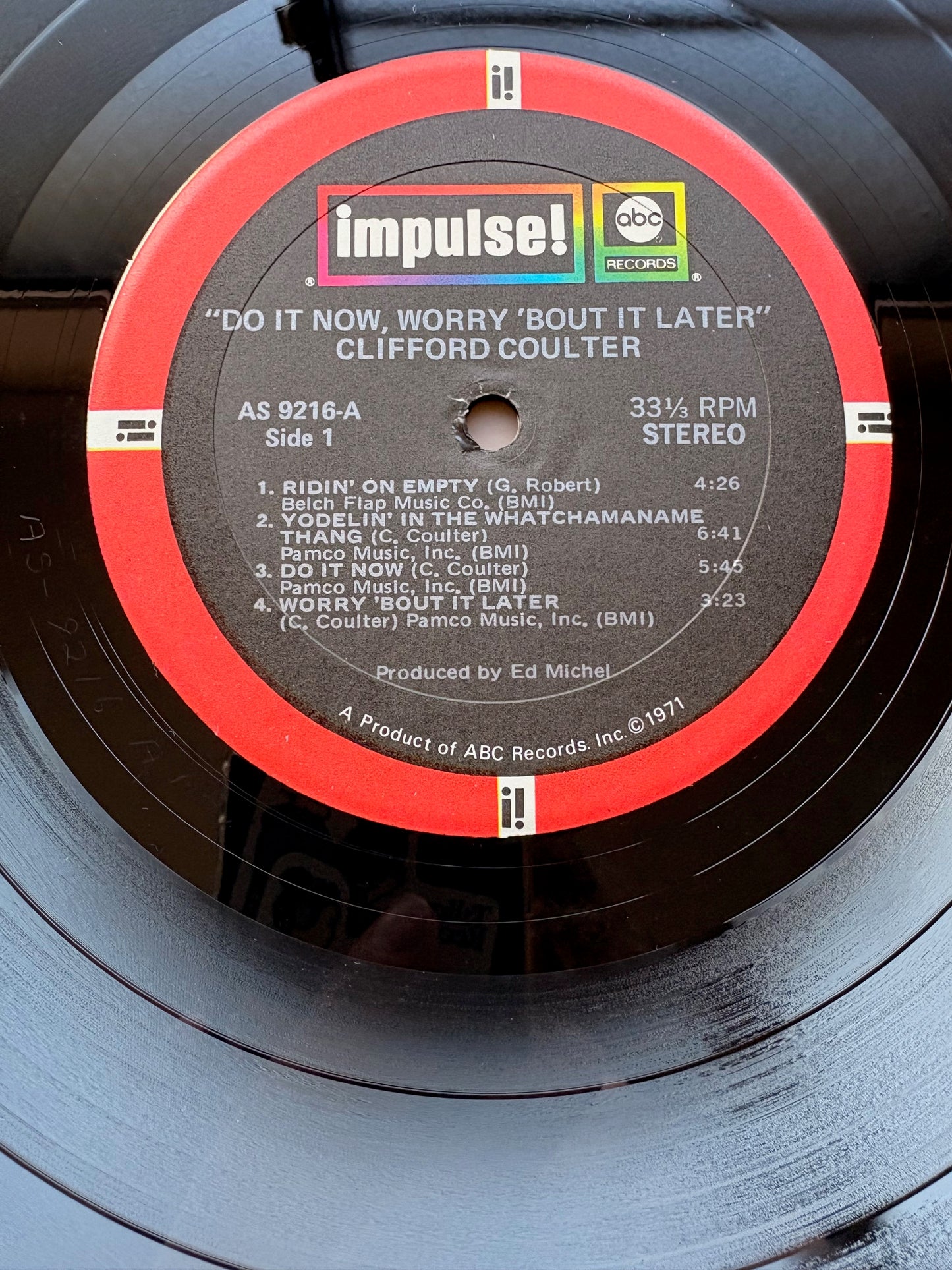 CLIFFORD COULTER - "Do It Now, Worry 'Bout It Later" - US 1971 Impulse Original w/ IMPORT OBI