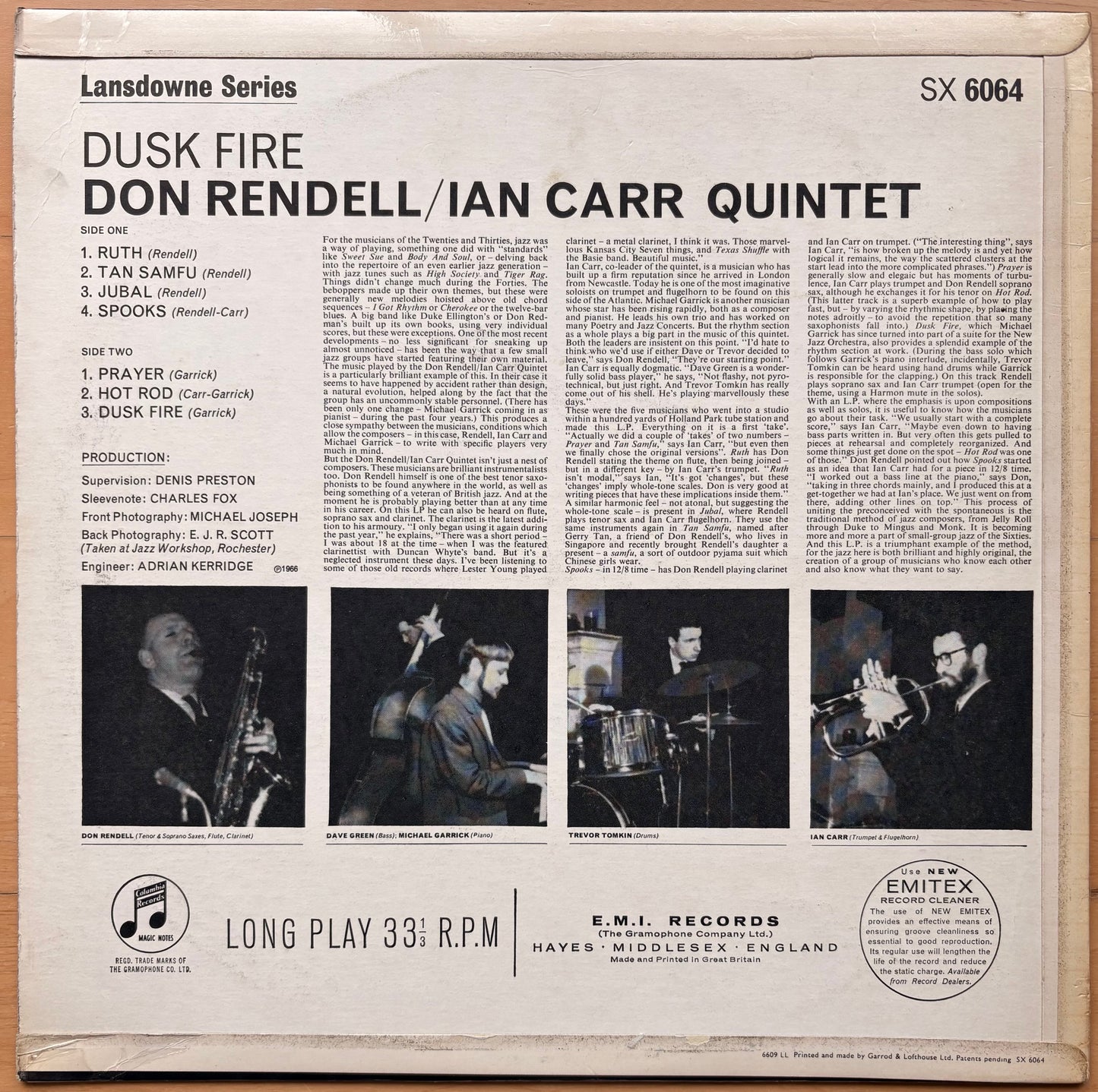 DON RENDELL IAN CARR 5TET DUSK FIRE UK 1966 Columbia Original