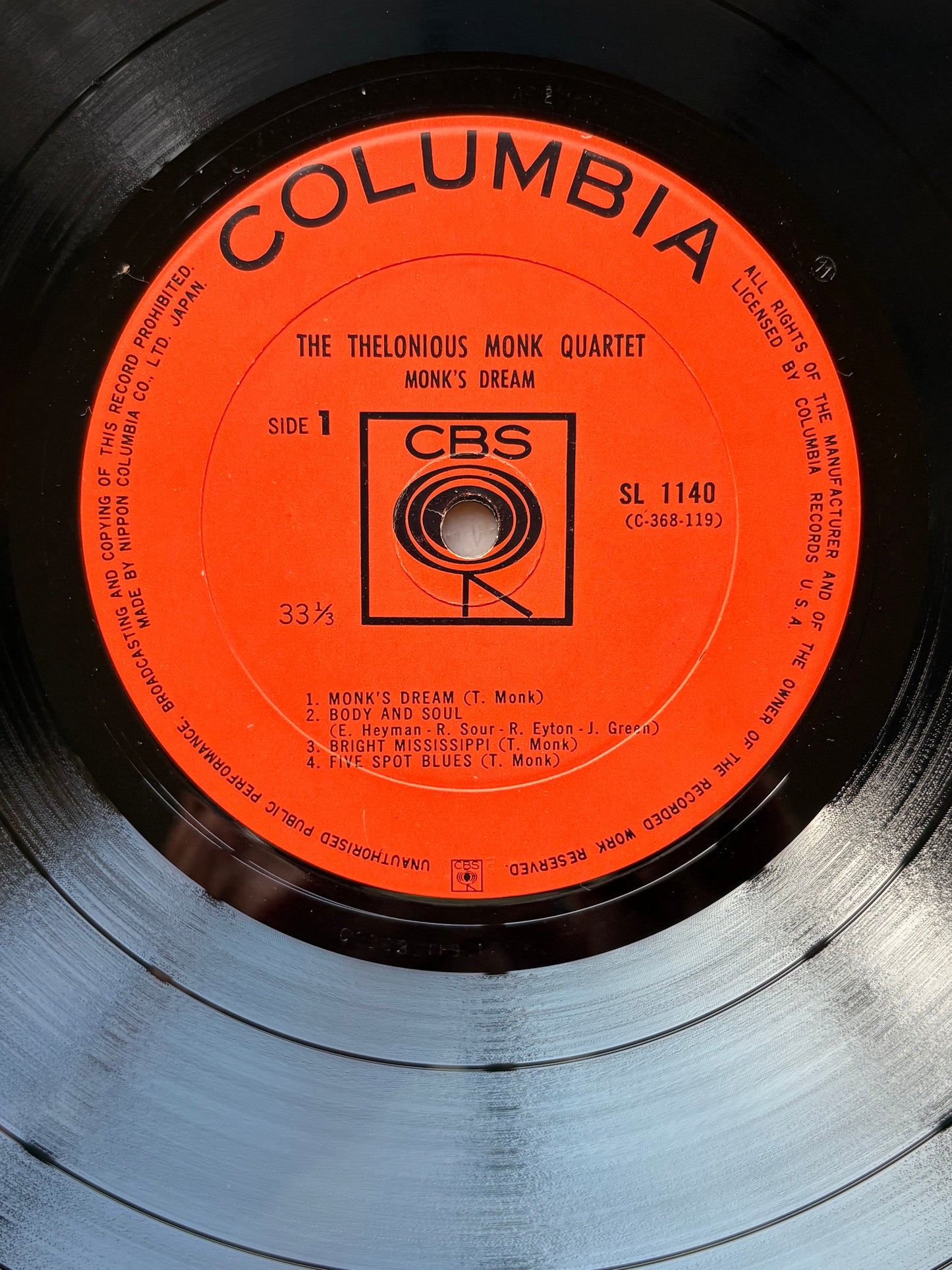 THELONIOUS MONK QUARTET "Monk's Dream" Japan 1963 Orig. NM