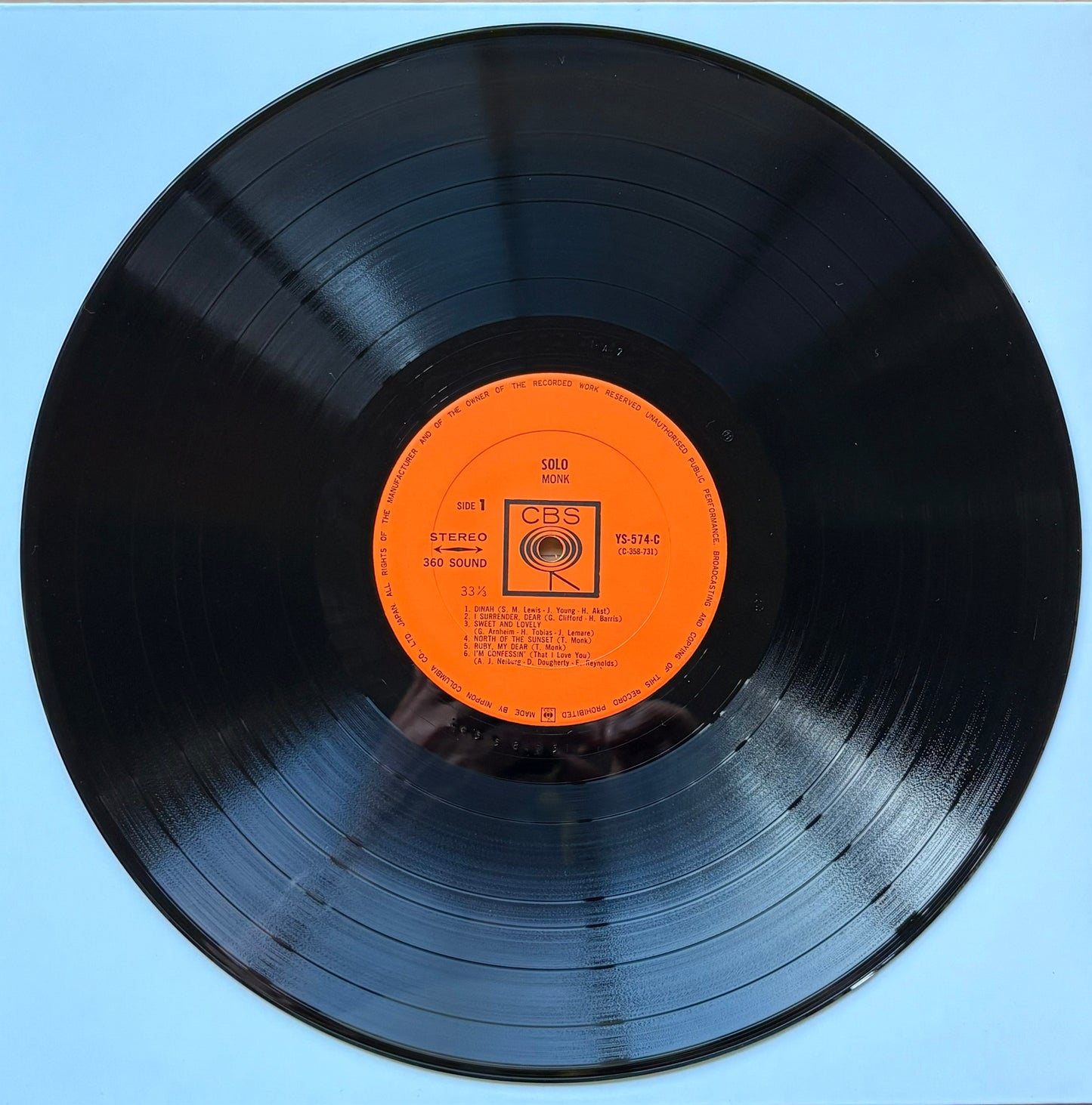THELONIOUS MONK "Solo Monk" 1966 Japan 1st ORIG. Press NM