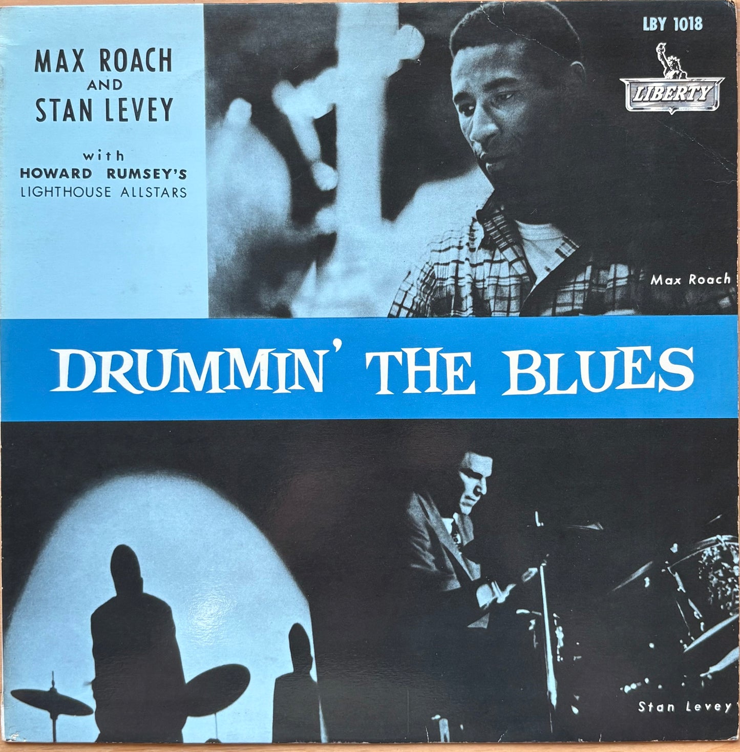 MAX ROACH and STAN LEVEY "Drummin' The Blues" Japan 1961 !st Press Orig White Label PROMO Red Wax!
