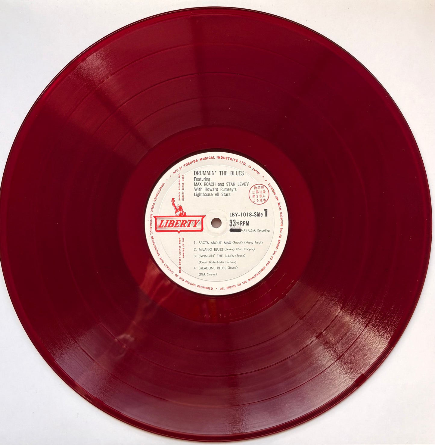 MAX ROACH and STAN LEVEY "Drummin' The Blues" Japan 1961 !st Press Orig White Label PROMO Red Wax!