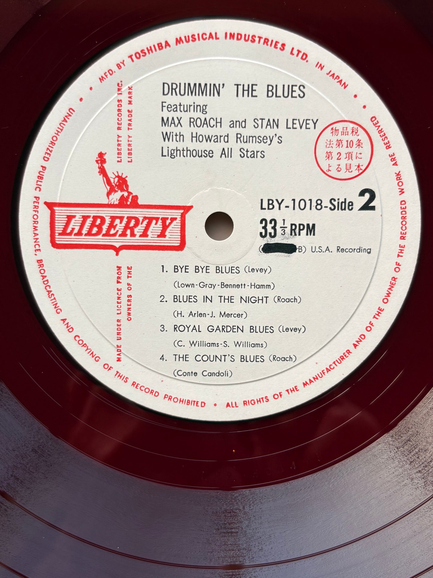 MAX ROACH and STAN LEVEY "Drummin' The Blues" Japan 1961 !st Press Orig White Label PROMO Red Wax!