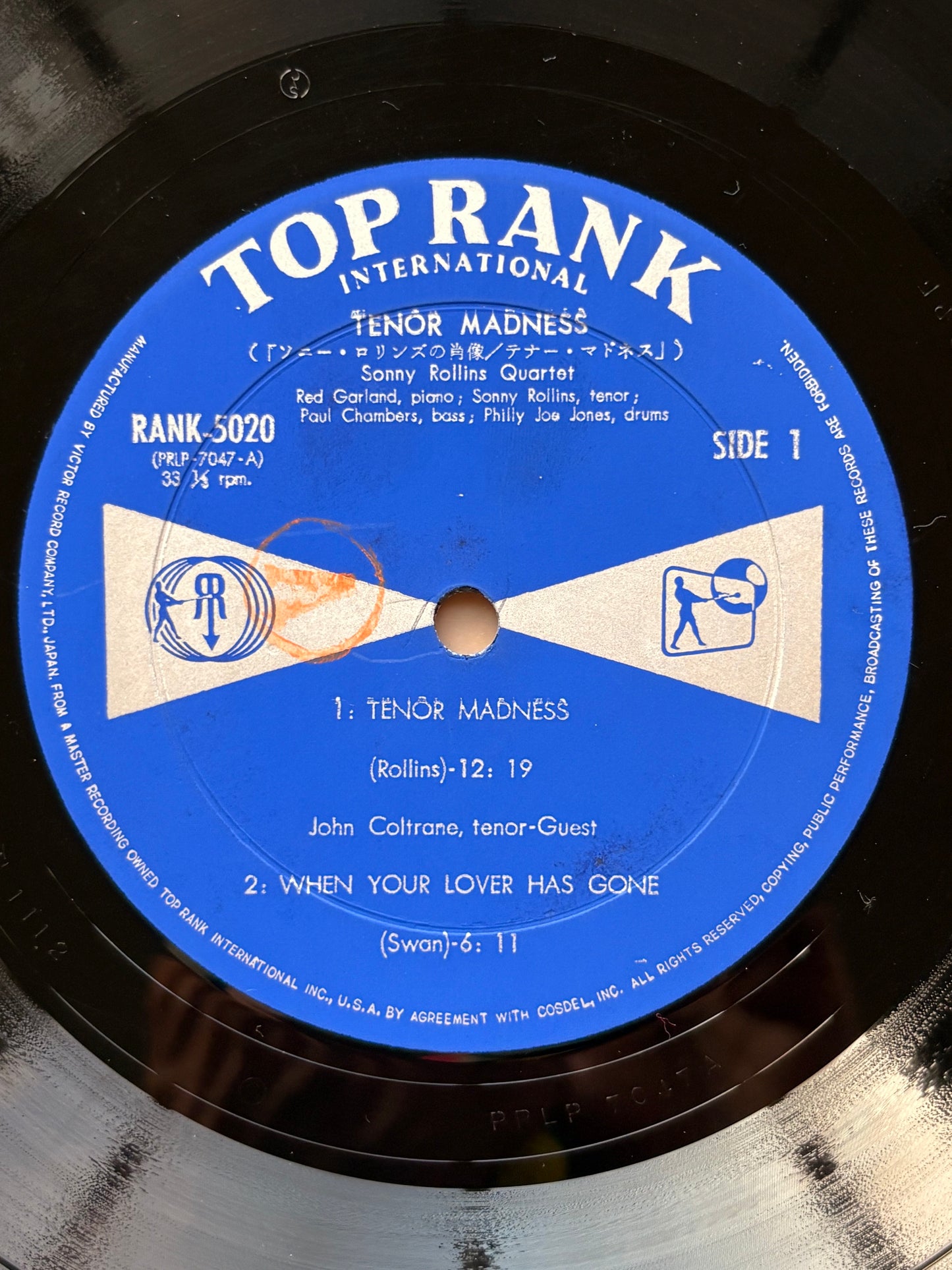 SONNY ROLLINS "Tenor Madness" Japan 1959 First original press Near Mint